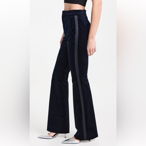 NEW A.L.C. Sophie II Velvet Flared Pant, NWT – Sz 4 Evening Blue - Picture 1 of 13